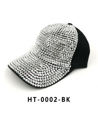 HT-0002 BK STUD BLING HAT