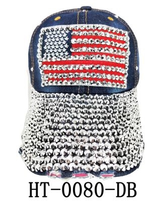 HT-0080 DB AMRICAN FLAGS DARK HAT