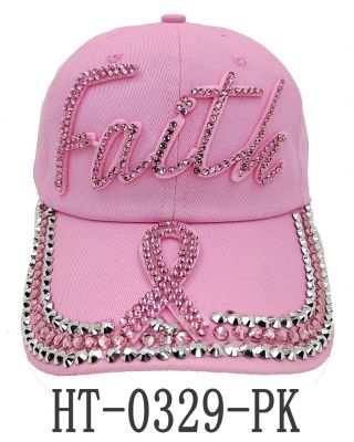 HT-0329 PK FAITH/PINK RIBON HAT