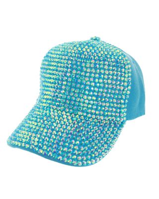 HTC1042 BL 2 TONE SHINY STONE DENIM CAP