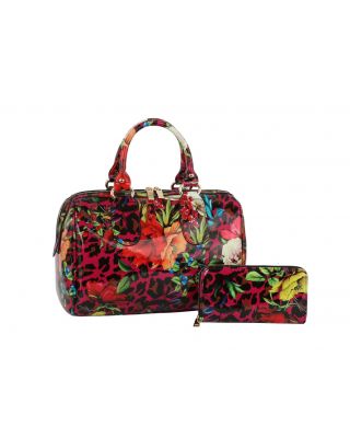 JY-0296W PP FLOWER  SATCHEL WITH WALLET