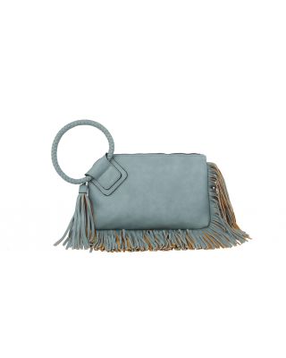 JY-0378 DBL FRINGE WRISTLET CLUTCH 
