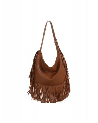 JY-0570BR FRINGE HOBO BAG