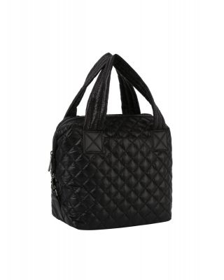 JYE-0504 BK QUILT FASHION TOTE BAG