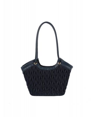 L-0352-M D DENIM QUILT CROSSBODY