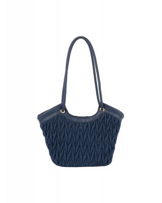 L-0352-M  DENIM QUILT CROSSBODY