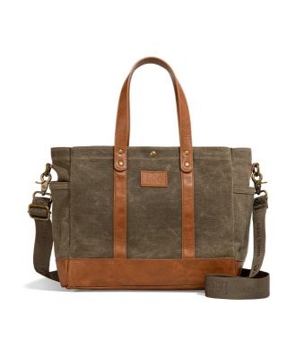 LEE53-004 GN LEE Waxed Canvas Tote Bag/Crossbody