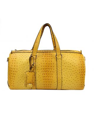 LF128-MD Ostrich Croc 2-in-1 Duffle & Makeup Pouch Set