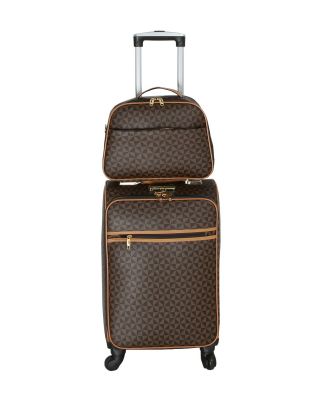 LGTG01-BR Fashion Faux MONOGRAM 2 Piece Luggage Set