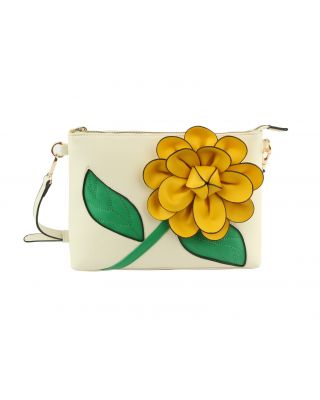 LHU466 YL CLUCH FLOWER BAG