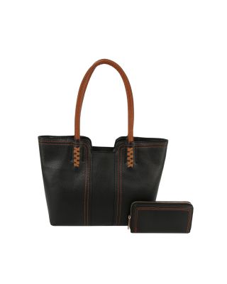 LHU522-1W-Z BK DESIGNER SHOPPING BAG WITH WALLET