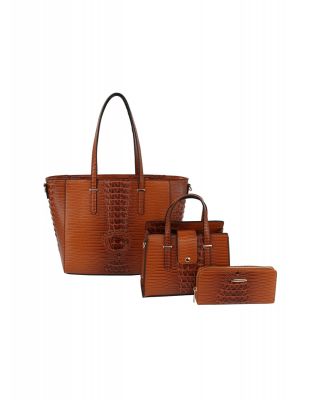 LMD001-Z CG CROCO EMBOSSED DESIGNER 3PC SET