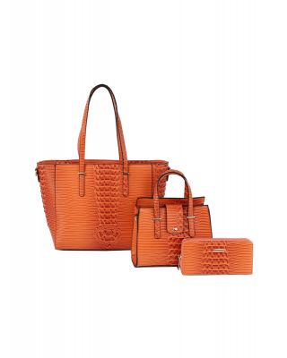 LMD001-Z OR CROCO EMBOSSED DESIGNER 3PC SET