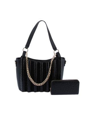 LQ261-1W BK OSTRCH WITH WALLET