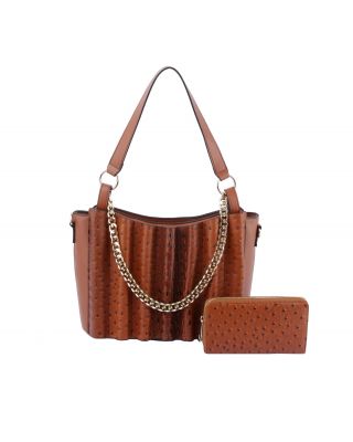 LQ261-1W BR OSTRCH WITH WALLET