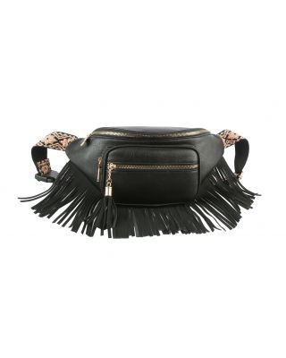 LQ290 BK FRINGE WAIST BAG