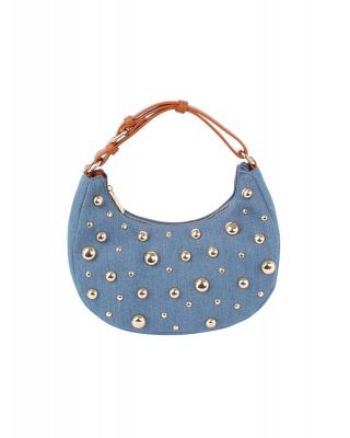 LY132  DENUM  STUD CROSSBODY BAG