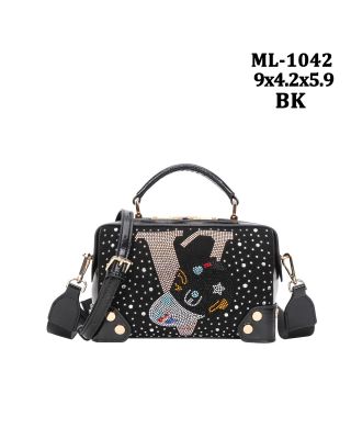 ML-1042 BK BLING CAP BAG