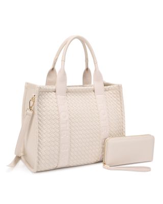 MS-31421A BTM TOTE BAG WOVEN BAG WITH WALLET
