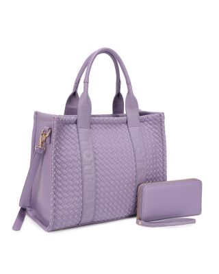 MS-31421A VT TOTE BAG WOVEN BAG WITH WALLET