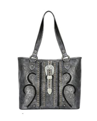 MW1075G-8317 BK  Montana West Buckle Collection Concealed Carry Tote