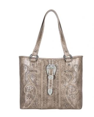 MW1075G-8317 BZ  Montana West Buckle Collection Concealed Carry Tote