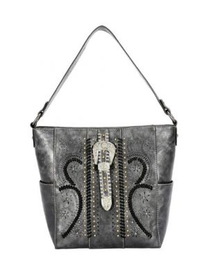 MW1075G-920 BK Montana West Buckle Collection Concealed Carry Hobo