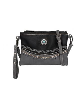 MW1107-181 BK Montana West Concho Collection Clutch/Crossbody