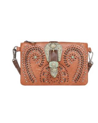 MW1116-181 BR Montana West Buckle Collection Clutch/Crossbody