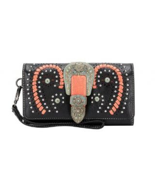 MW1116-W018 BK Montana West Buckle Collection Wallet