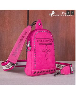 MW1124-210 HPK Montana West Embroidered Boot Stitch Sling Bag