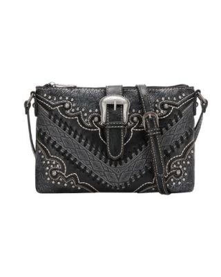 MW1131-181 BK  Montana West Buckle Collection Clutch/Crossbody