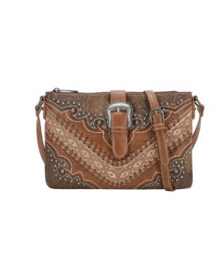 MW1131-181 BR  Montana West Buckle Collection Clutch/Crossbody