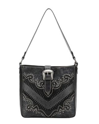MW1131G-918 BK Montana West Buckle Collection Concealed Carry Hobo