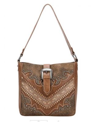 MW1131G-918 BR Montana West Buckle Collection Concealed Carry Hobo