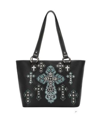 MW1136G-8317 BK Montana West Spiritual Collection Concealed Carry Tote