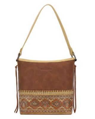 MW1139G-918 BR Montana West Aztec Tooled Collection Concealed Carry Hobo