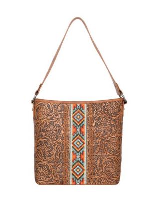 MW1142G-918 BR Montana West Tooled Collection Concealed Carry Hobo