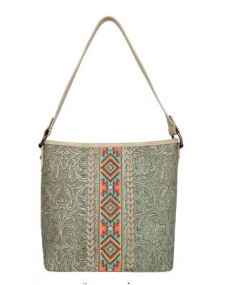 MW1142G-918 GN Montana West Tooled Collection Concealed Carry Hobo