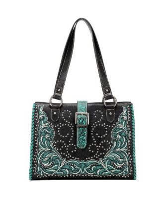 MW1143G-8317 BK Montana West Cut-Out/Buckle Collection Concealed Carry Tote