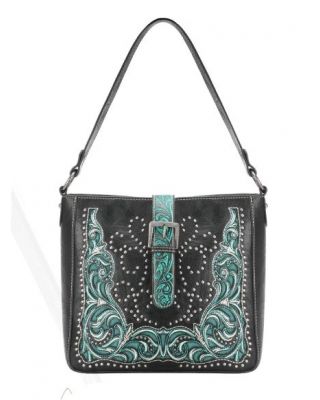 MW1143G-918 BK Montana West Cut-Out/Buckle Collection Concealed Carry Hobo