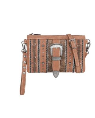 MW1148-181 BR Montana West Buckle Collection Clutch/Crossbody