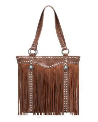 MW1149G-8113 BR  Montana West Fringe Collection Concealed Carry Tote