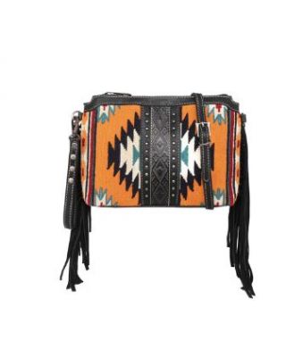 MW1172-924 BK Montana West Aztec Tapestry Crossbody/Clutch/Wristlet