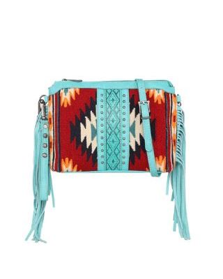 MW1172-924 TQ Montana West Aztec Tapestry Crossbody/Clutch/Wristlet