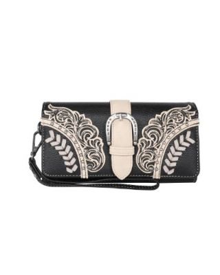 MW1177-W018 BK Montana West Cut-Out/Buckle Collection Wallet