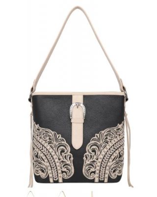 MW1177G-918 BK  Montana West Cut-Out/Buckle Collection Concealed Carry Hobo