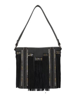 MW1208G-918 BK Montana West Fringe Collection Concealed Carry Hobo