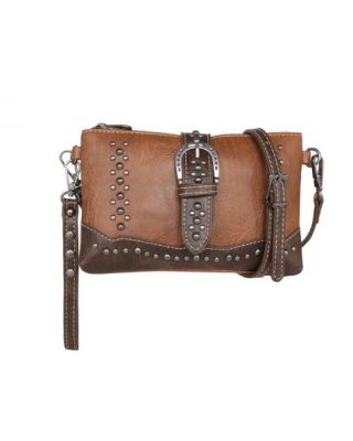 MW1209-181 BR Montana West Buckle Collection Clutch/Crossbody