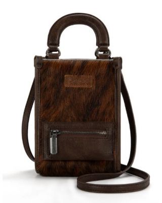 MW1311-1831 CF Montana West Hair-On Cowhide North South Mini Tote/Crossbody